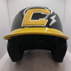 Rawlings R16S-R1 Sr Baseball Helmet Black Yellow Canes 3D Decal 6  7/8–7  5/8